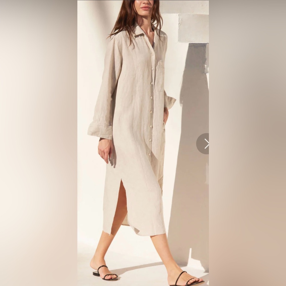 AYR ✨NWOT ‘The Deep End' Shirt Dress, Irish Linen in Size L
